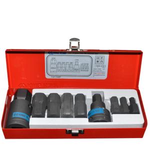 Набор головок-бит шестигранных 11 пр.3/4" H10-H32мм ударных кейс KING TONY