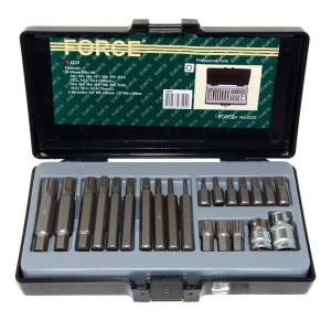 Набор бит 22 пр.3/8",1/2" с адаптерами в кейсе FORCE