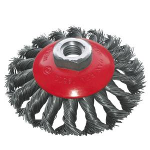 Щетка для УШМ получашка 115мм М14 крученая проволока, блистер USP