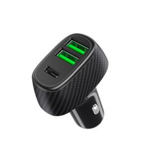 Устройство зарядное для мобильных устройств Deppa 2 USB QC 3.0 USB-C PD 42W карбон черный