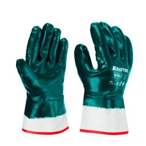 Перчатки из джерси с полным нитриловым покрытием,манжет-крага р.L(9) Hykraft KRAFTOOL