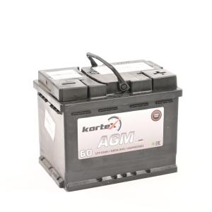Аккумулятор KORTEX AGM 60 а/ч обр.полярность пуск.ток 680А