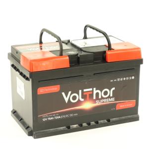 Аккумулятор VOLTHOR SUPREME 75 а/ч обр. полярность низкий пуск.ток 720А