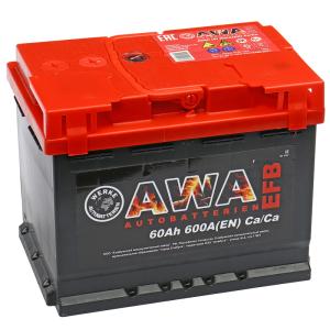 Аккумулятор AWA EFB 60 а/ч обр.полярность пуск.ток 600A
