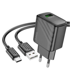 Устройство зарядное для мобильных устройств Hoco CS21A Rich single port QC3.0 black 220v